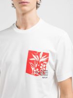 white t shirt with printed pocket