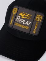 cap with logo patch washed black