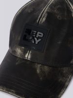 marble effect brushed pu basketball cap