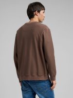 brown cotton fleece sweatshirt