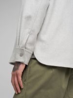 melange grey wool blend overshirt