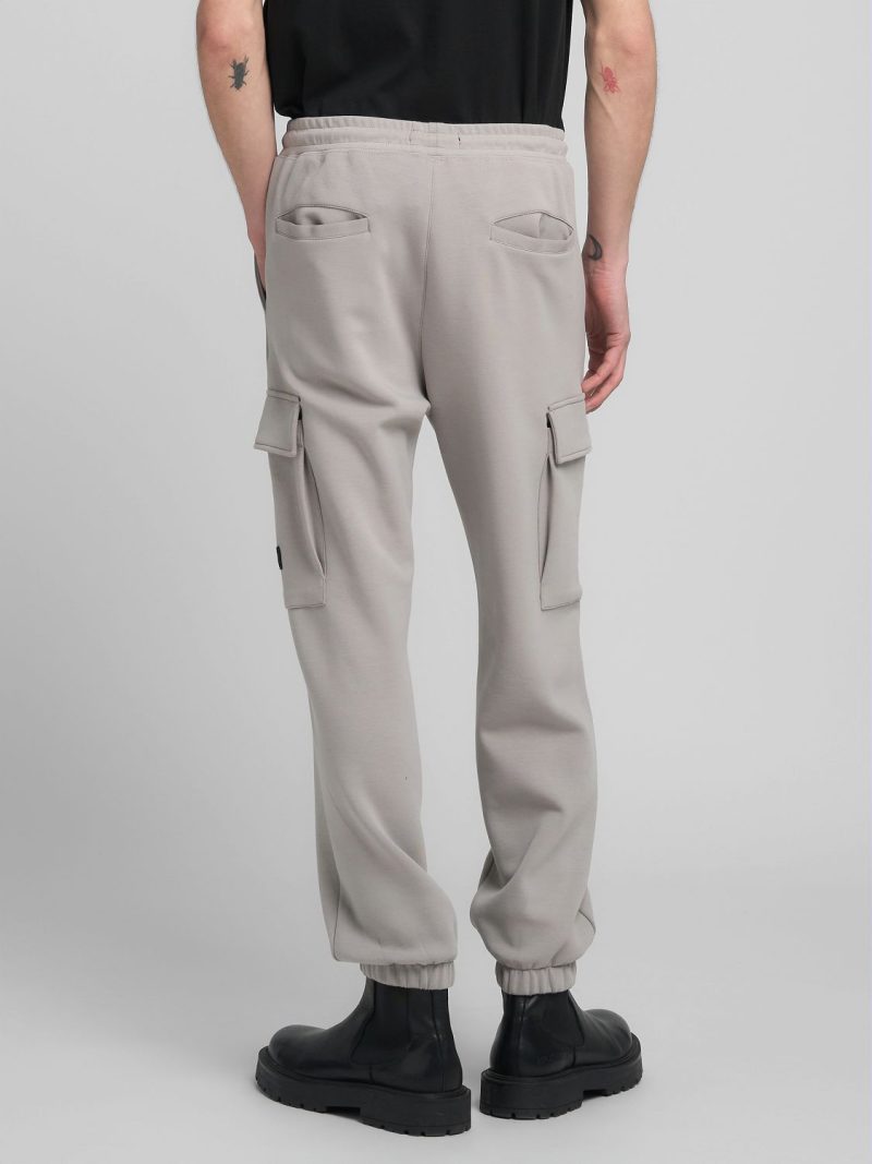 silver tech fleece cargo joggers