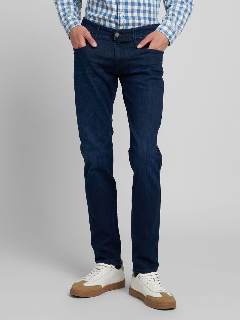 anbass slim fit jeans 10 oz dark indigo power stretch denim