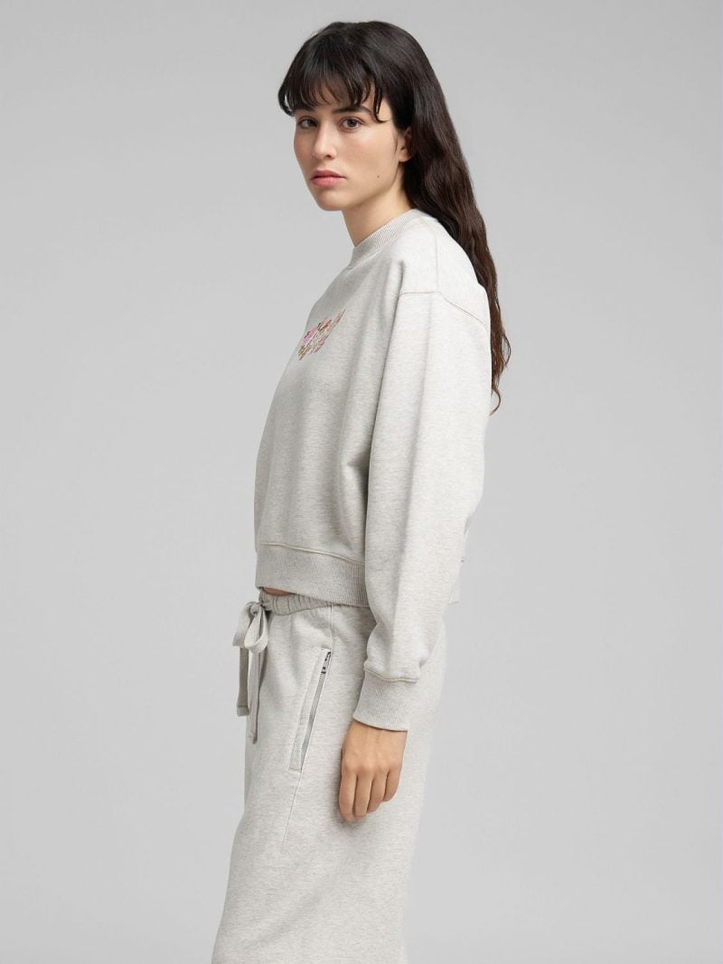sweatshirt with logo and rose print