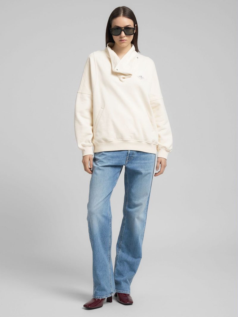 sweatshirt with high wrap neck