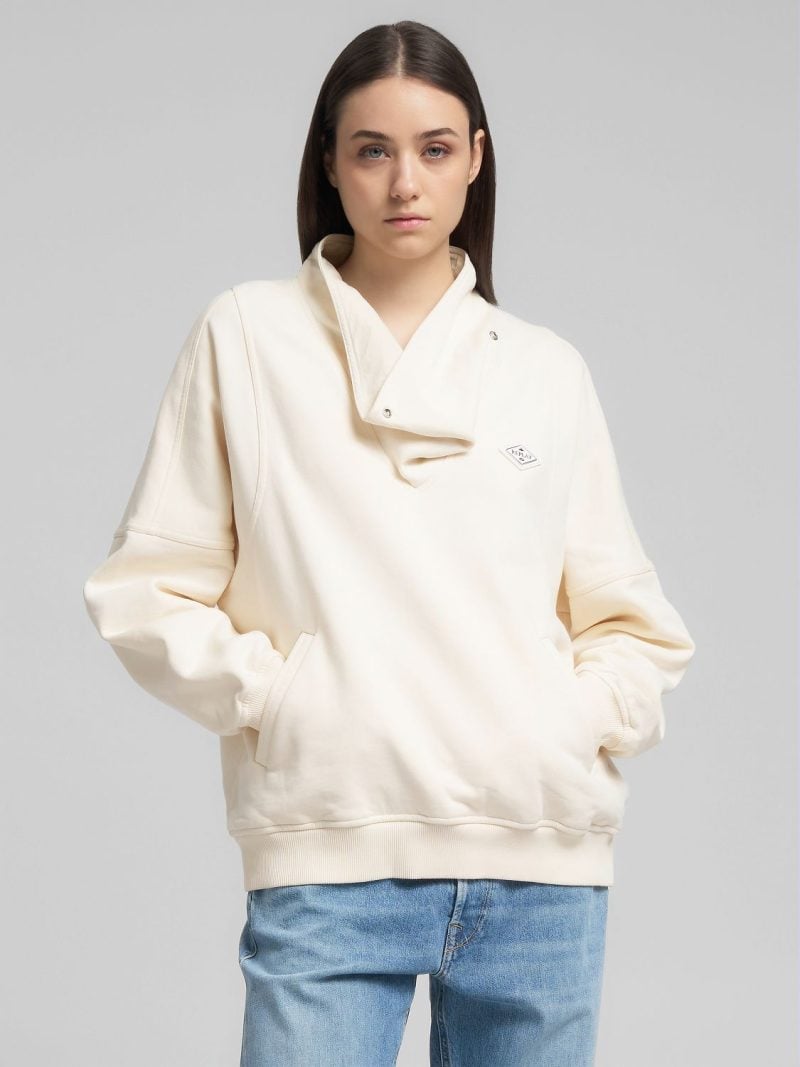sweatshirt with high wrap neck sweatshirt with high wrap neck