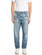 waine tapered fit deep blue jeans