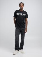 t shirt with maxi logo print