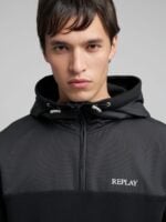 technical half zip hoodie black