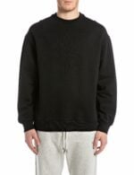 black crew neck sweatshirt with lett