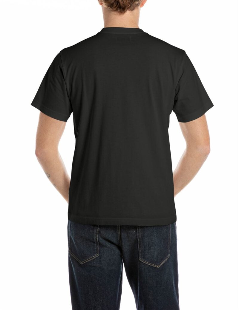 black crew neck t shirt with heritage print