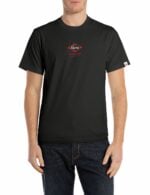 black crew neck t shirt with heritage print