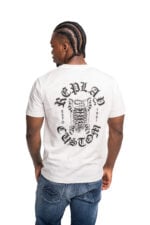 white pop badge t shirt