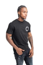 white pop badge t shirt