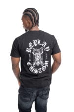 white pop badge t shirt