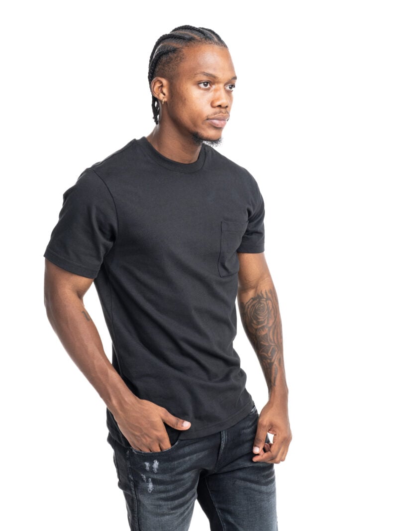 black pocket detail t shirt