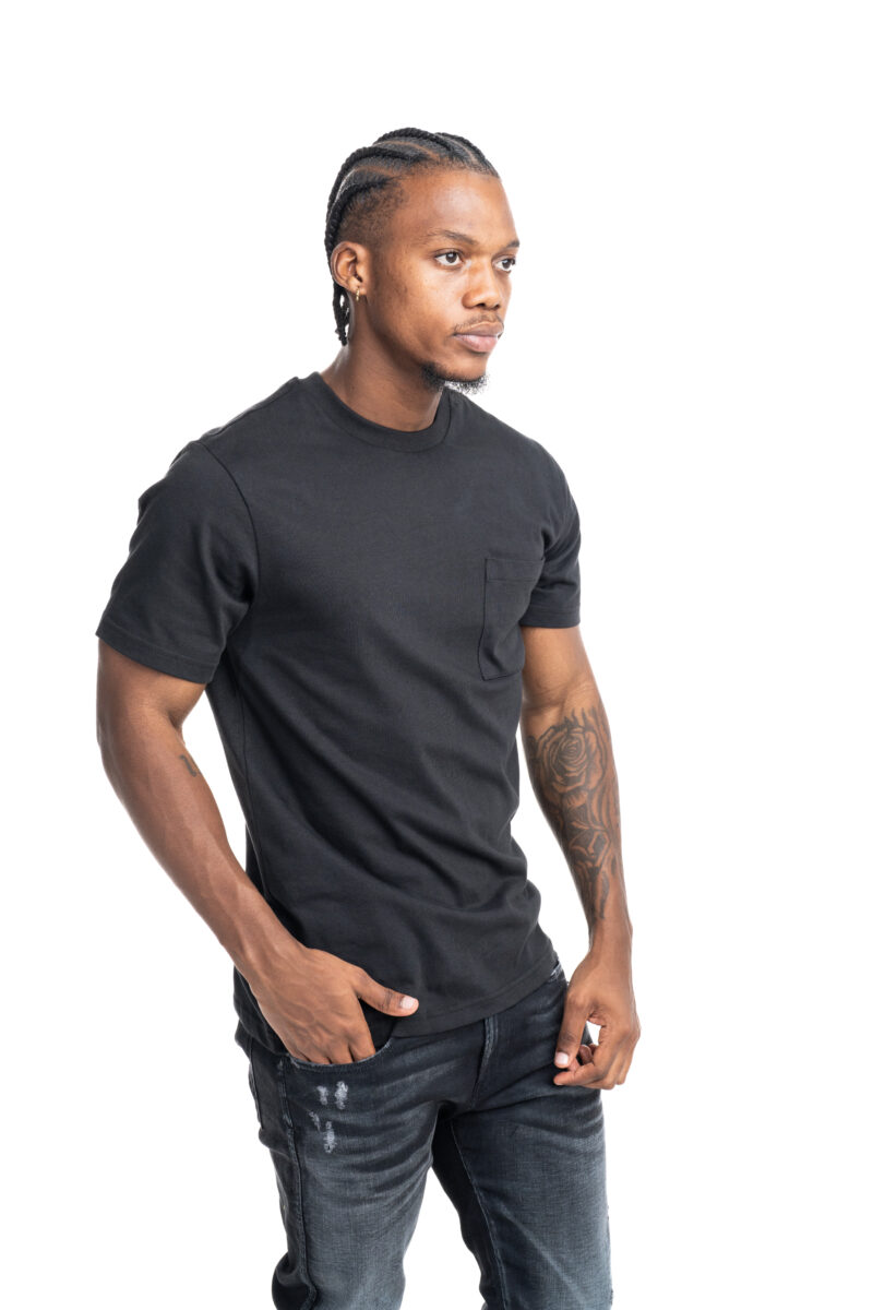 black pocket detail t shirt