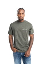 mil green embroidered crew neck t shirt