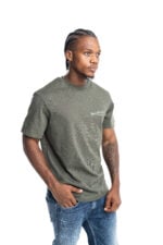 mil green embroidered crew neck t shirt