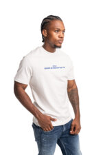 natural white jersey t shirt with lettering embroidery