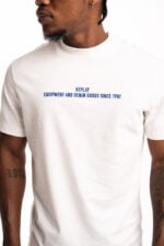 natural white jersey t shirt with lettering embroidery