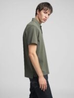 mil green cotton pique polo