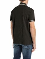 black striped trims pique polo