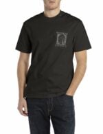 black crew neck t shirt with vintage print