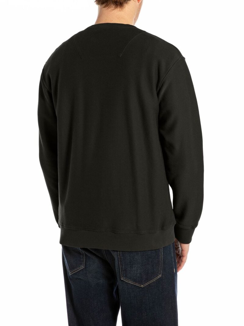 black cotton fleece sweatshirt
