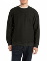 black cotton fleece sweatshirt