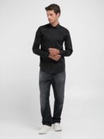 black cotton poplin shirt