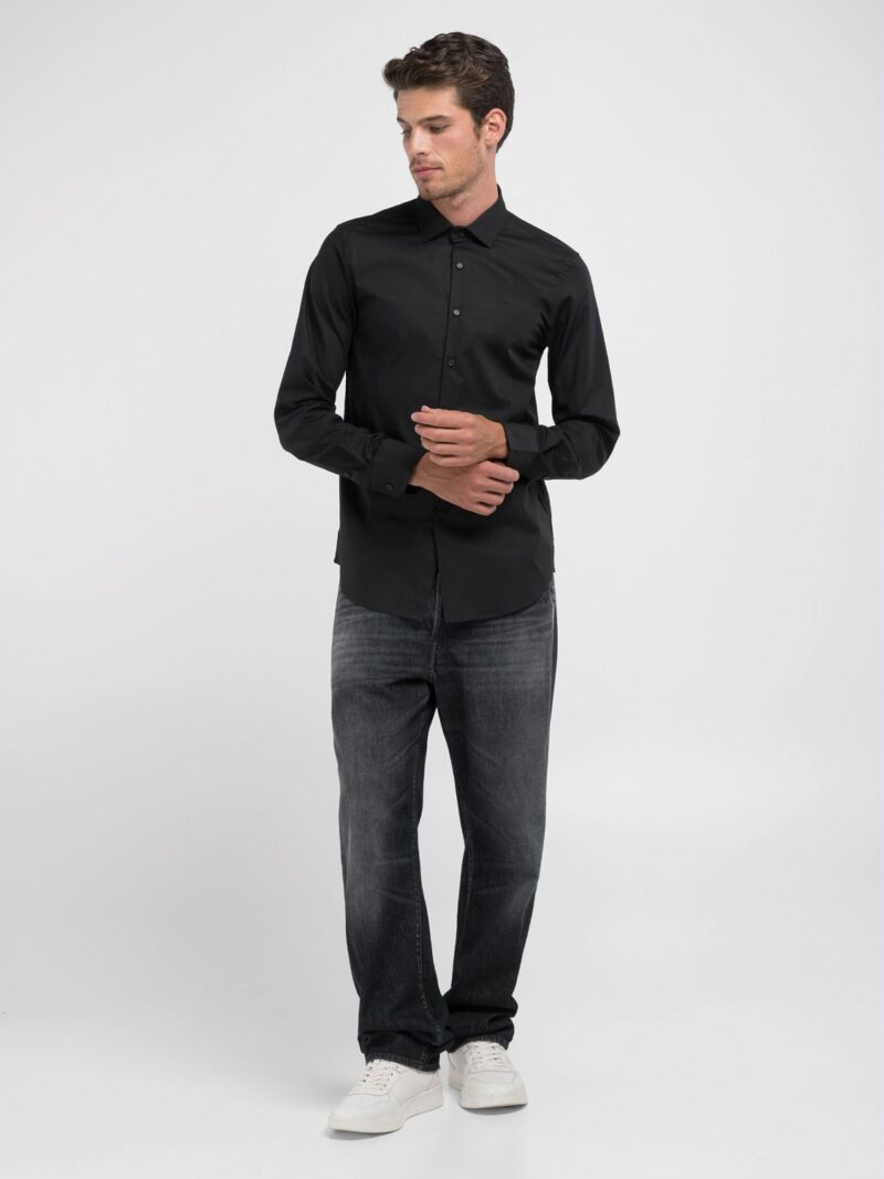 black cotton poplin shirt