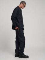 denim shirt with lettering