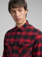 denim shirt with lettering