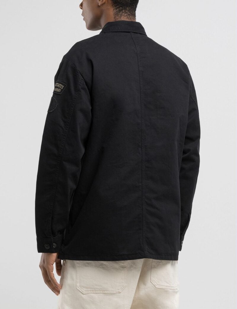 shacket with patch black