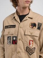 shacket with patch black