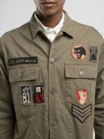 shacket with patch black