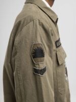 shacket with patch black