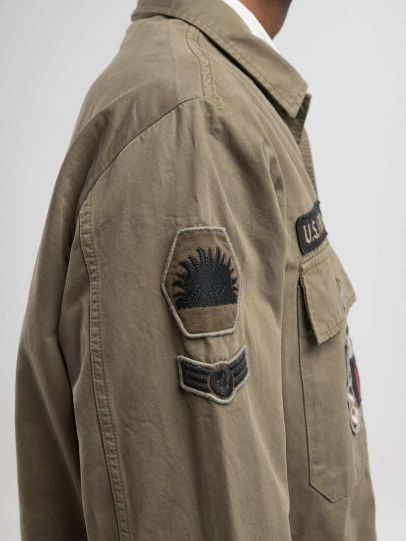 shacket with patch black