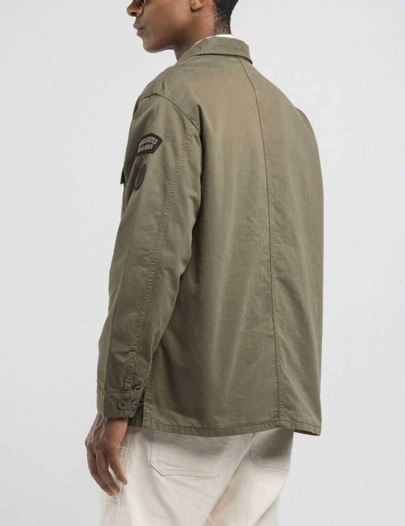 shacket with patch black