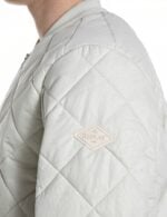 snow white quilted ripstop bomber jacket