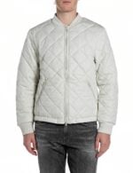snow white quilted ripstop bomber jacket