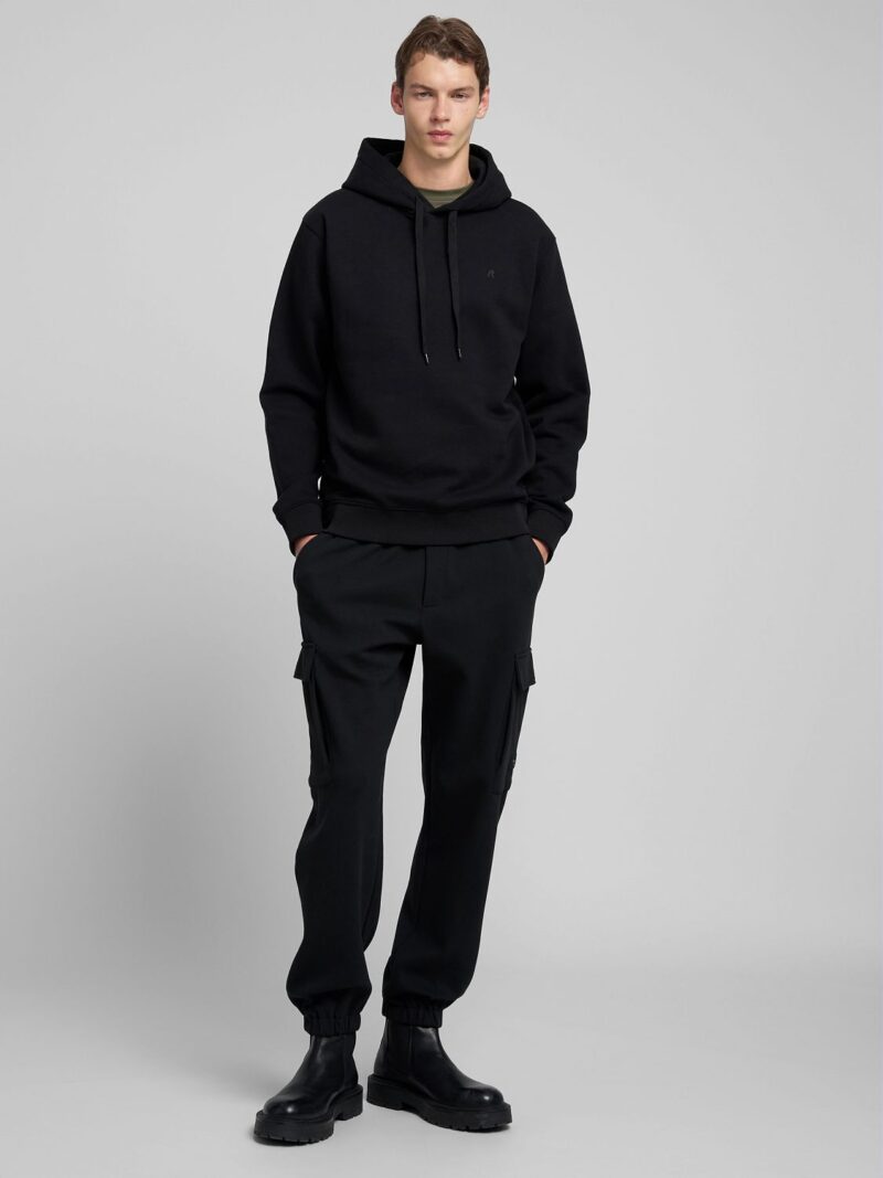 black tech fleece cargo joggers