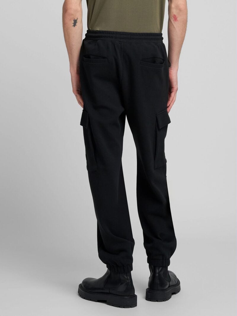 black tech fleece cargo joggers