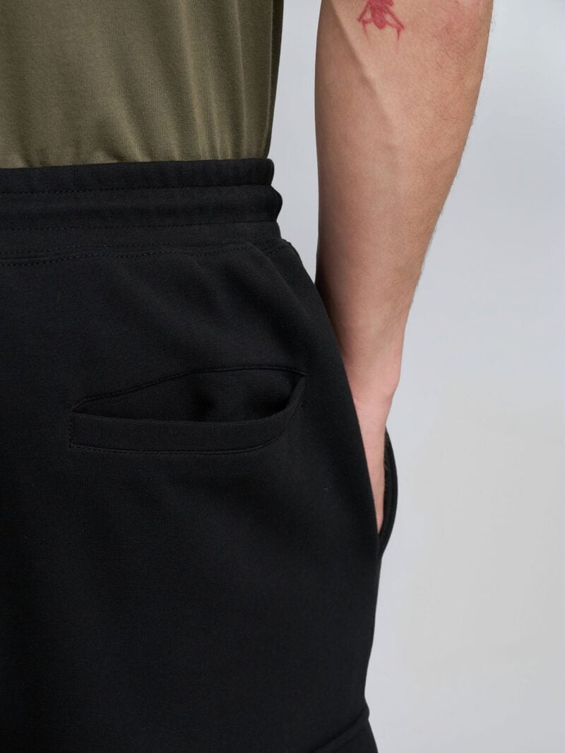 black tech fleece cargo joggers