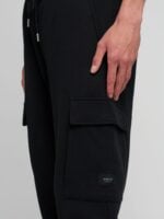 black tech fleece cargo joggers