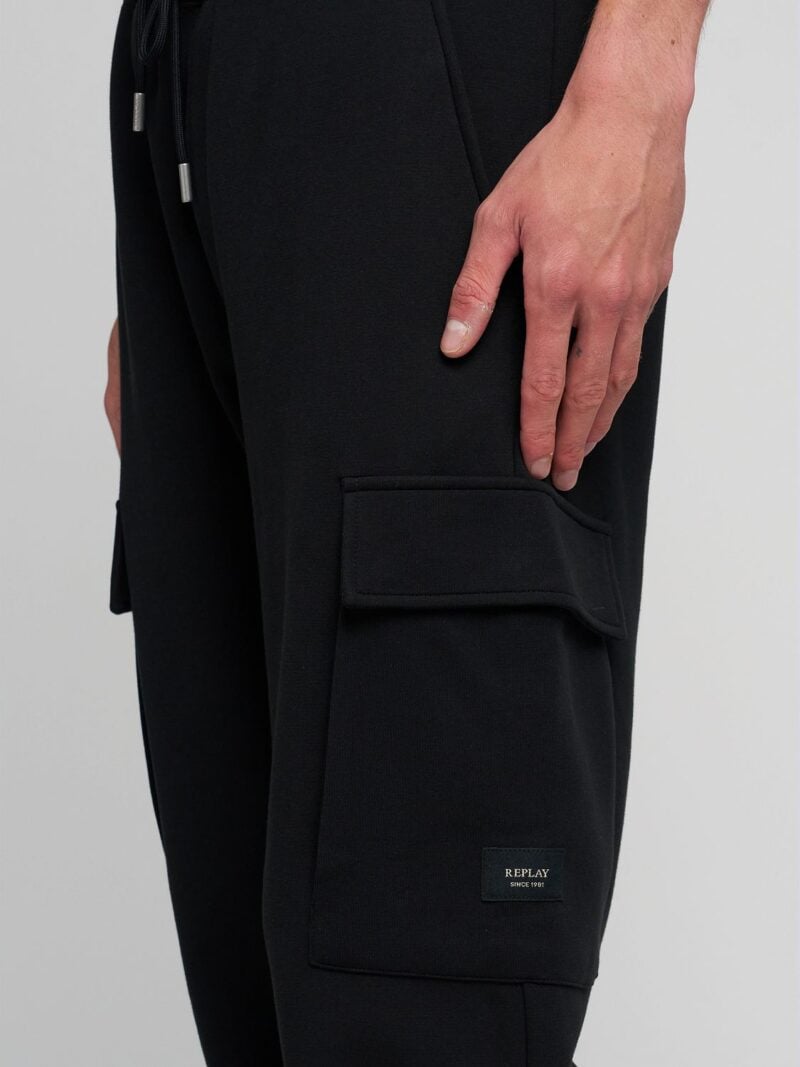 black tech fleece cargo joggers