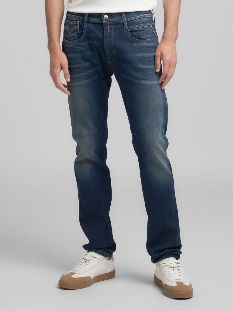 anbass slim fit dark wash hyperflex den