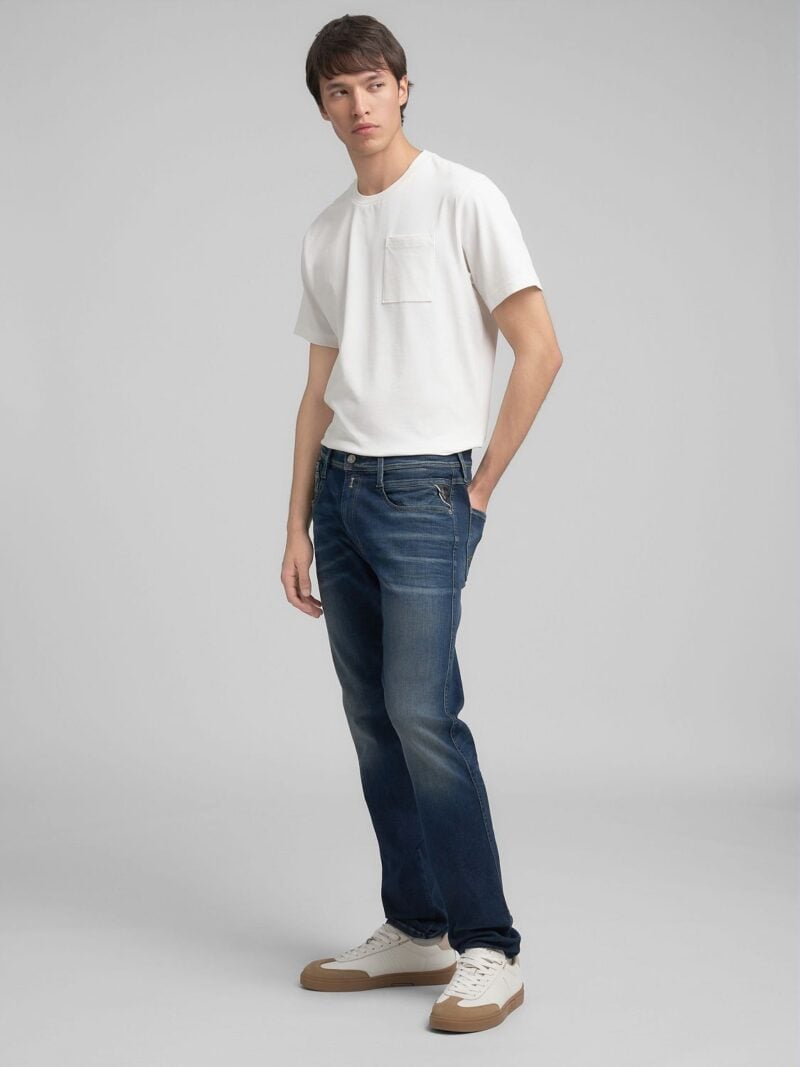 anbass slim fit dark wash hyperflex den