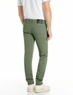 anbass slim fit 10.5 oz bull hyperflex army green stretch denim